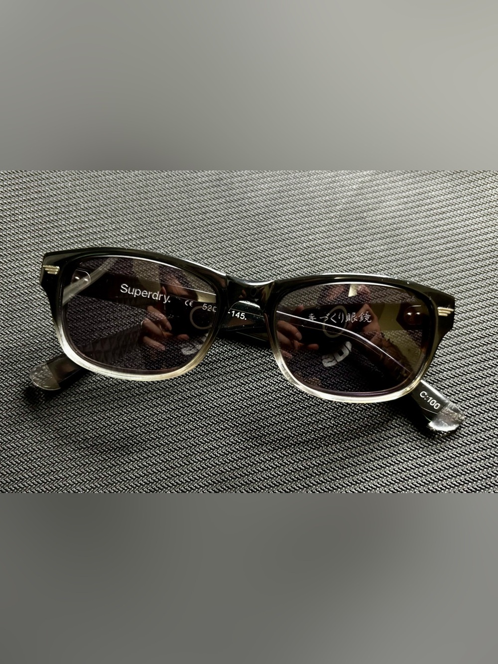 Superdry Eyeglass Frames Black Clear Gradient 52-18-145 Unisex RX Glasses